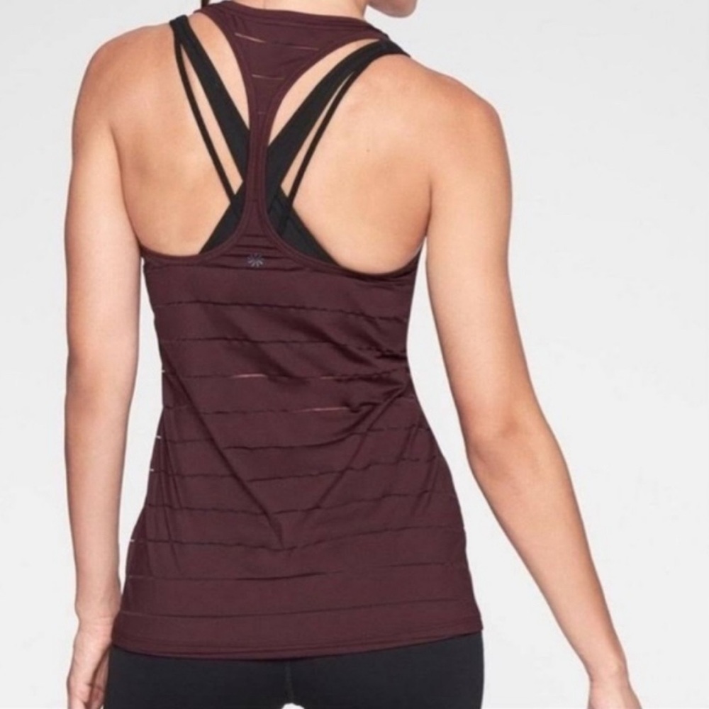 Athleta Strappy Racerback Tank Top - Burgundy